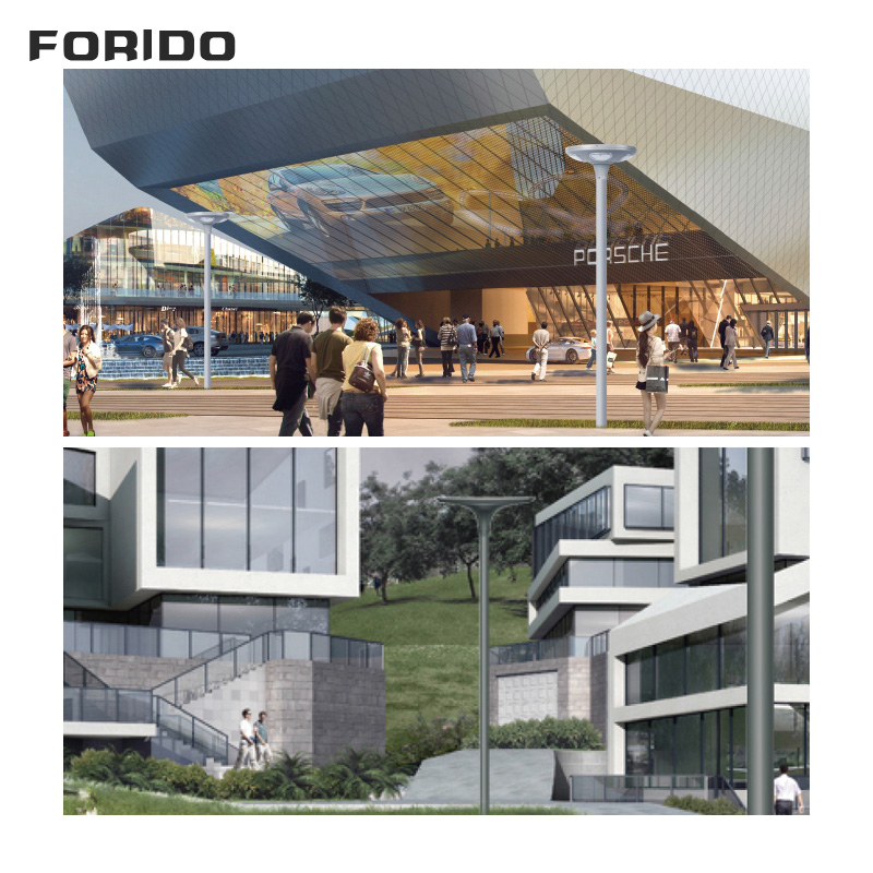 Solar landscape lighting fixtures with 60W - 120W LED lamp heads