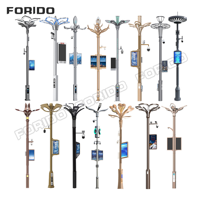 Floral Smart Street Light with Integrated Display And Monitoring System