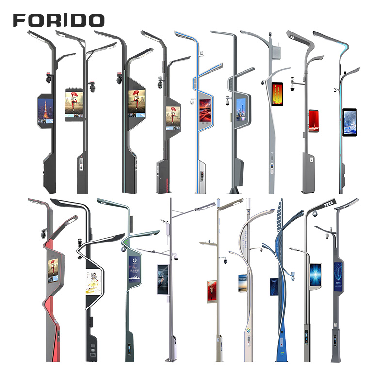 Dual-arm Smart Street Light with Integrated Display And Surveillance System