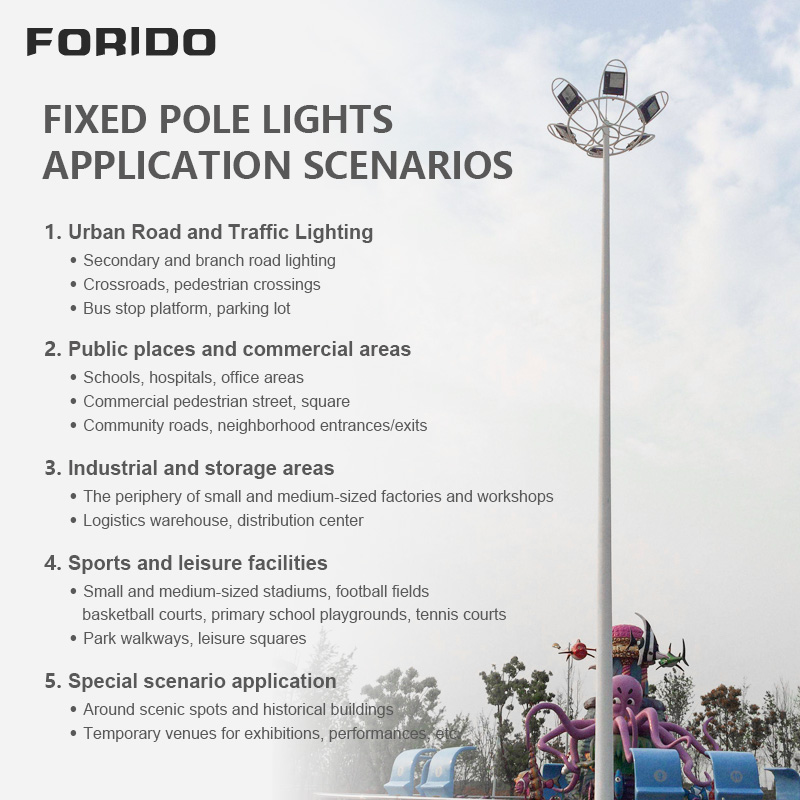 Fixed Round Lamp Panel Pole Light