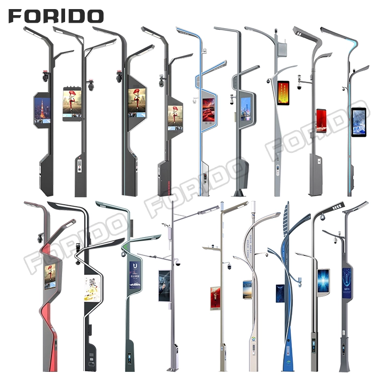 Dual-arm Smart Street Light with Integrated Display And Surveillance System