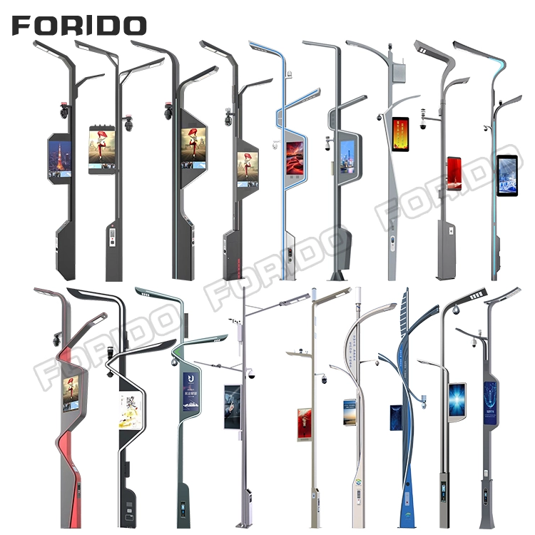 Dual-arm Smart Street Light with Integrated Display And Surveillance System