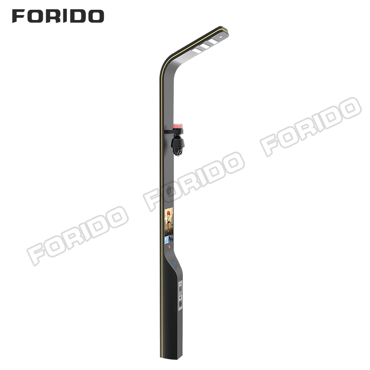 Streamlined Single-arm Smart Street Light with Integrated Display And Surveillance System
