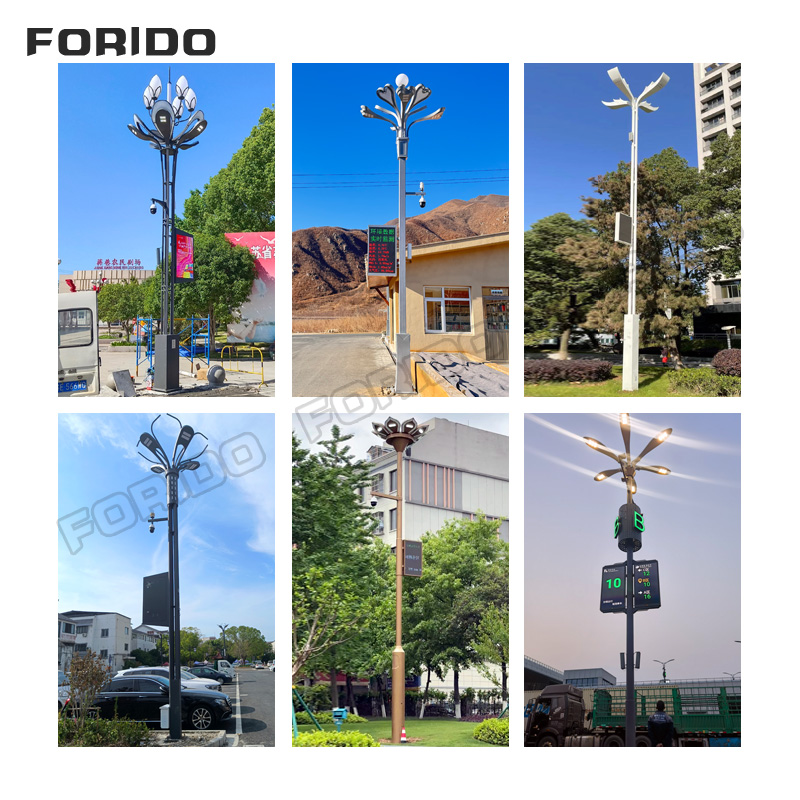 Floral Smart Street Light with Integrated Display And Monitoring System