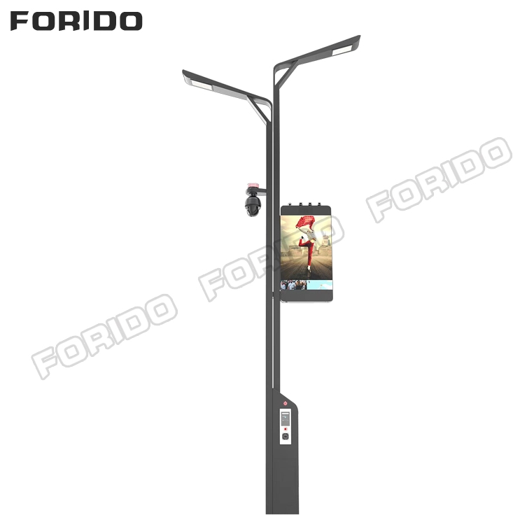 Dual-arm Smart Street Light with Integrated Display And Surveillance System