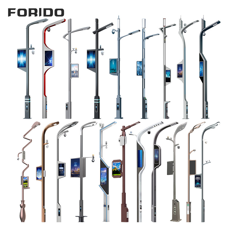 Single-arm Smart Street Light with Integrated Display and Camera