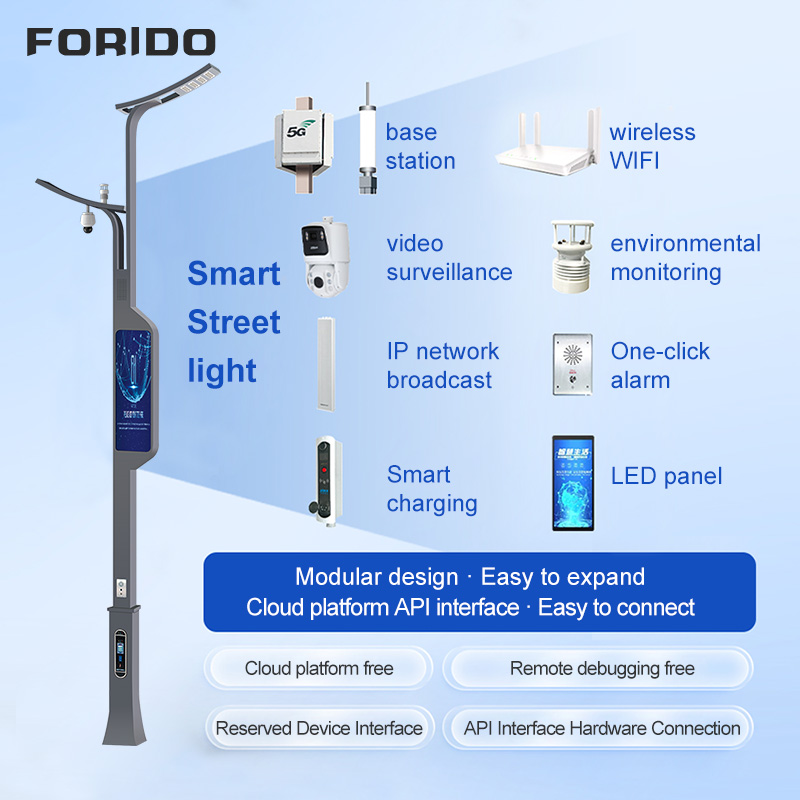Chinese-style Smart Street Light with Integrated Display And Surveillance System