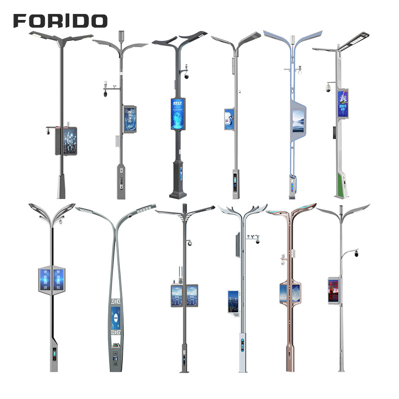 Dual-arm Smart Street Light with Integrated Display And Surveillance System