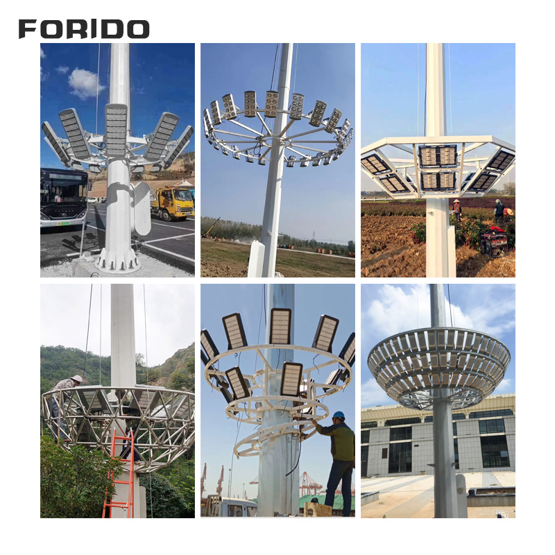 Liftable Round Lamp Panel High Pole Light