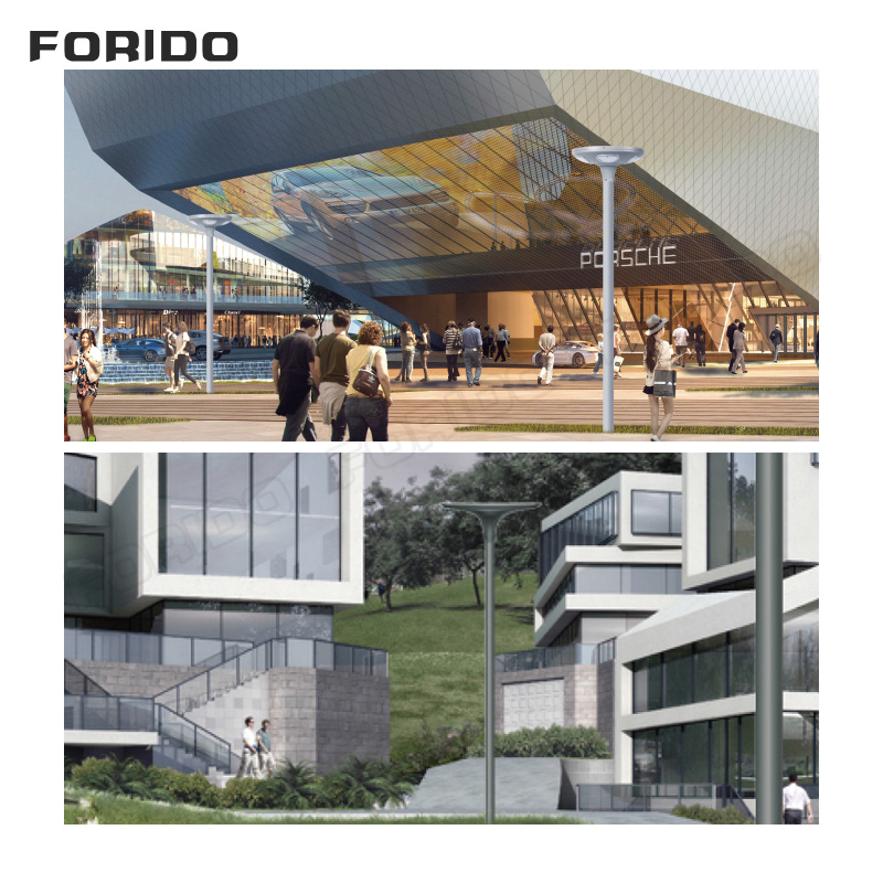 Solar landscape lighting fixtures with 60W - 120W LED lamp heads