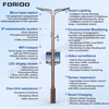 Streamlined Single-arm Smart Street Light with Integrated Display And Surveillance System