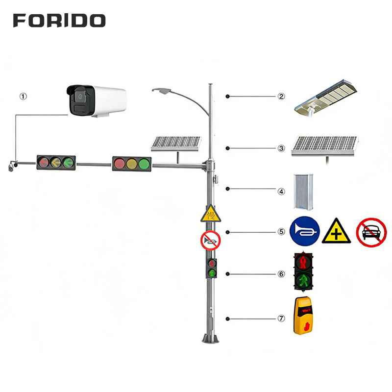 Solar F Pole Single Cantilever Signal Light