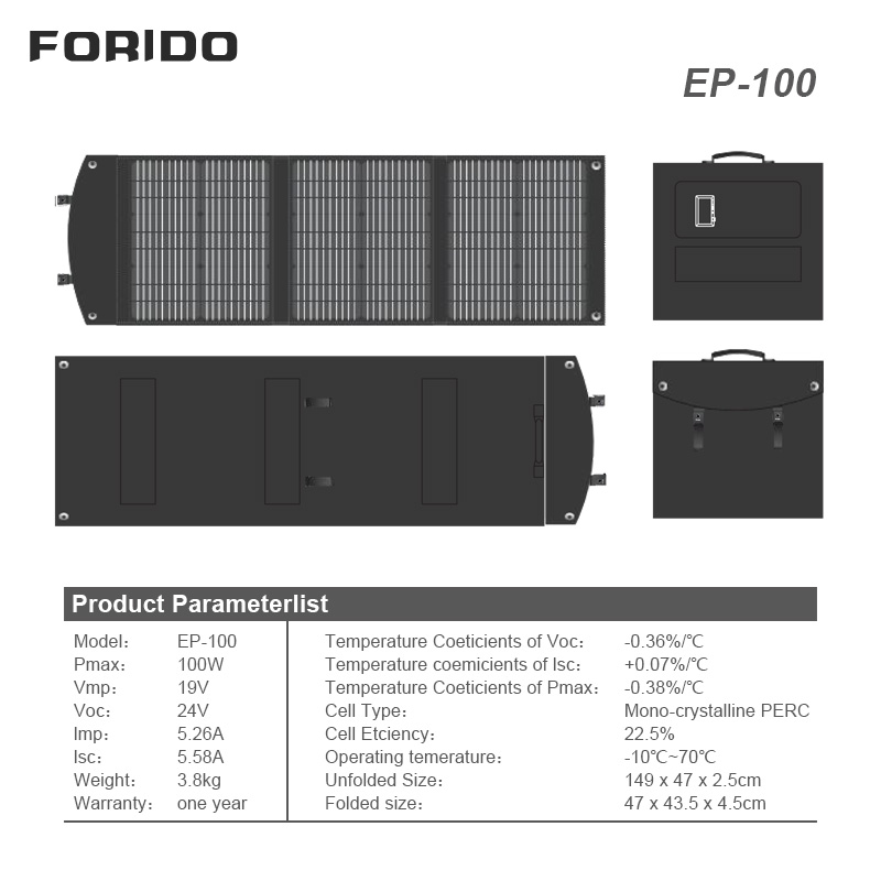 Compact High-Power Foldable Solar Panel