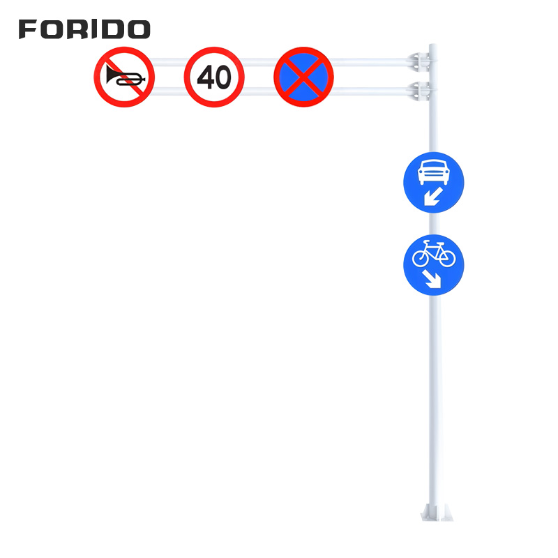 Traffic-Guide F-Pole Double Cantilever