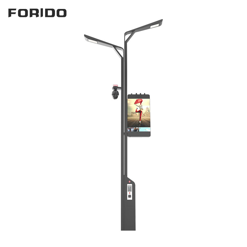 Dual-arm Smart Street Light with Integrated Display And Surveillance System